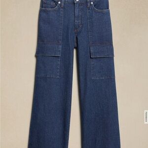 Banana republic Wide Leg Denim Cargo Pants
